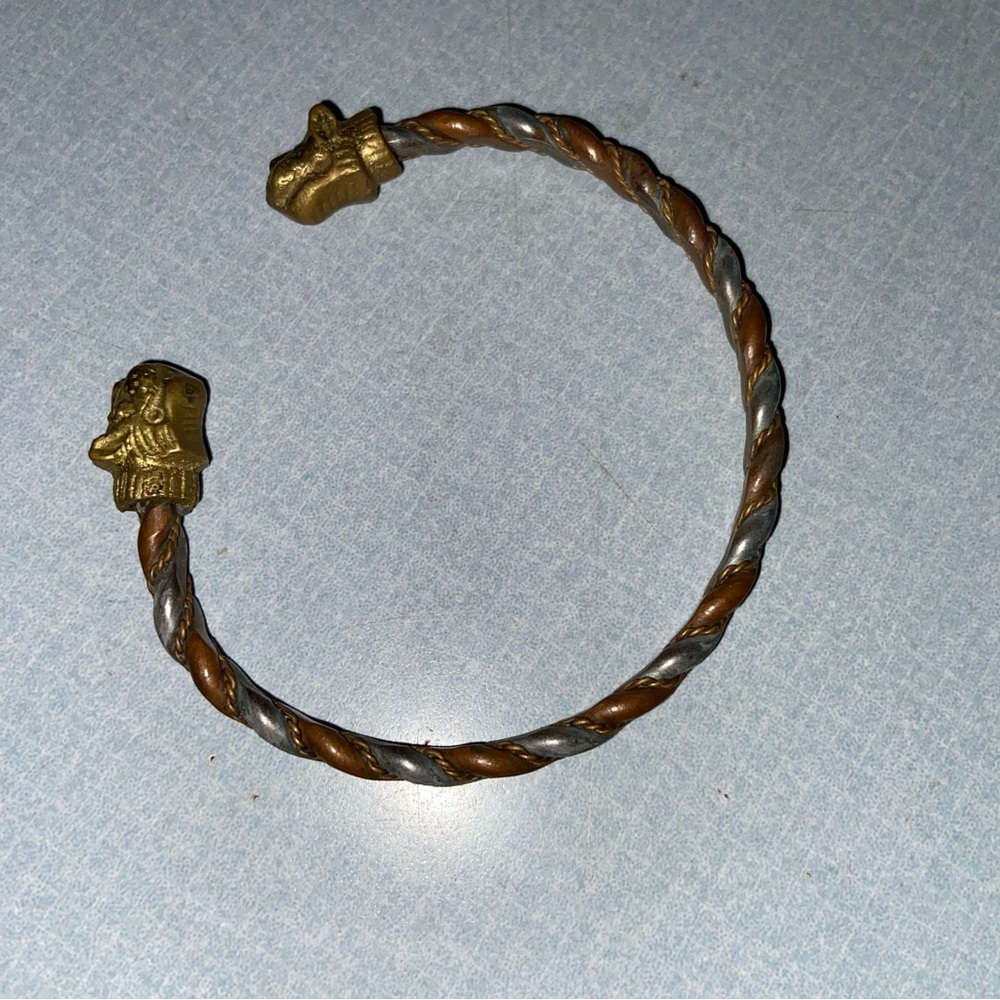 Vintage lion's head / dragon's head twisted bracelet